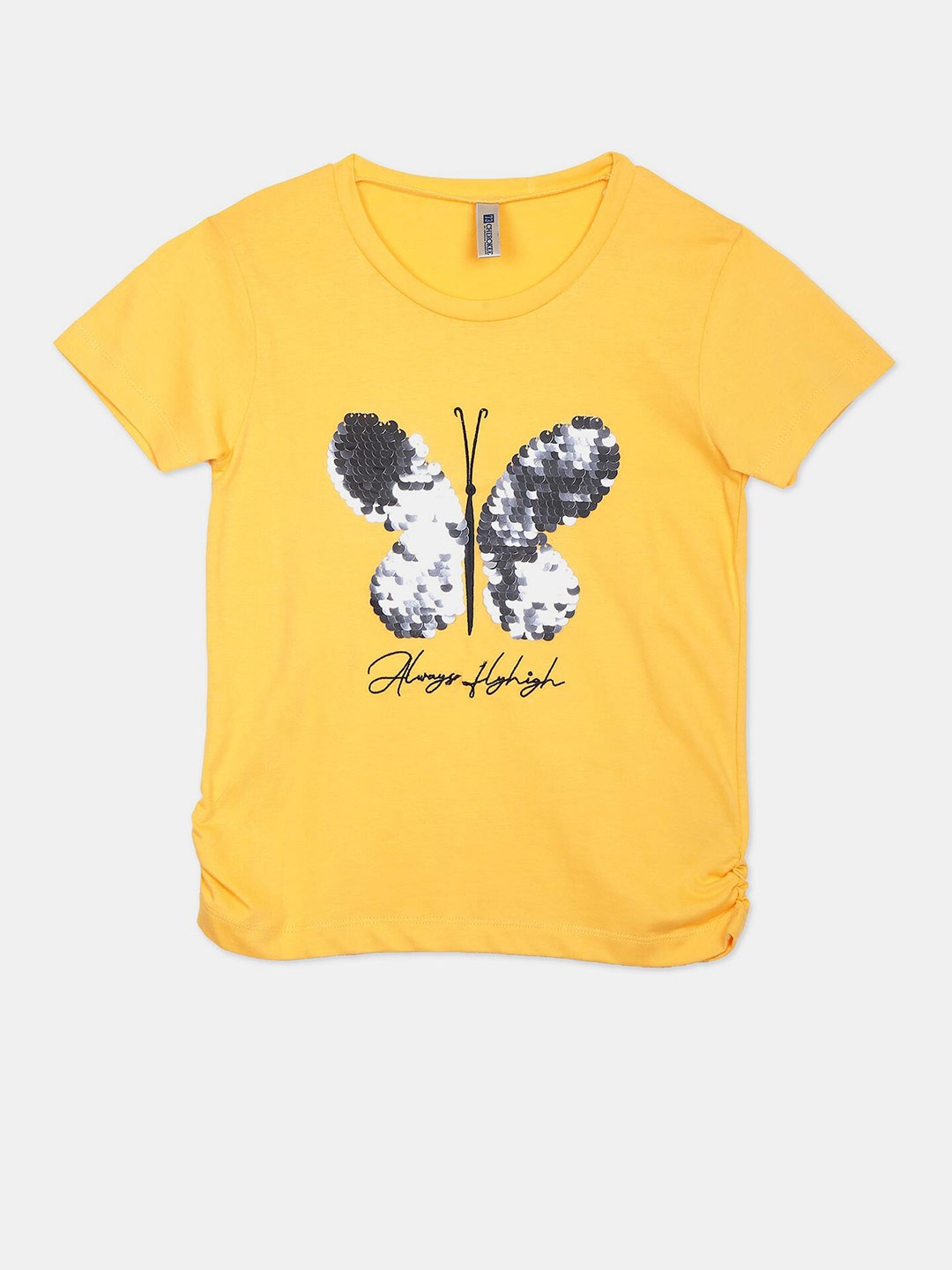 

Cherokee Girls Yellow Printed T-shirt