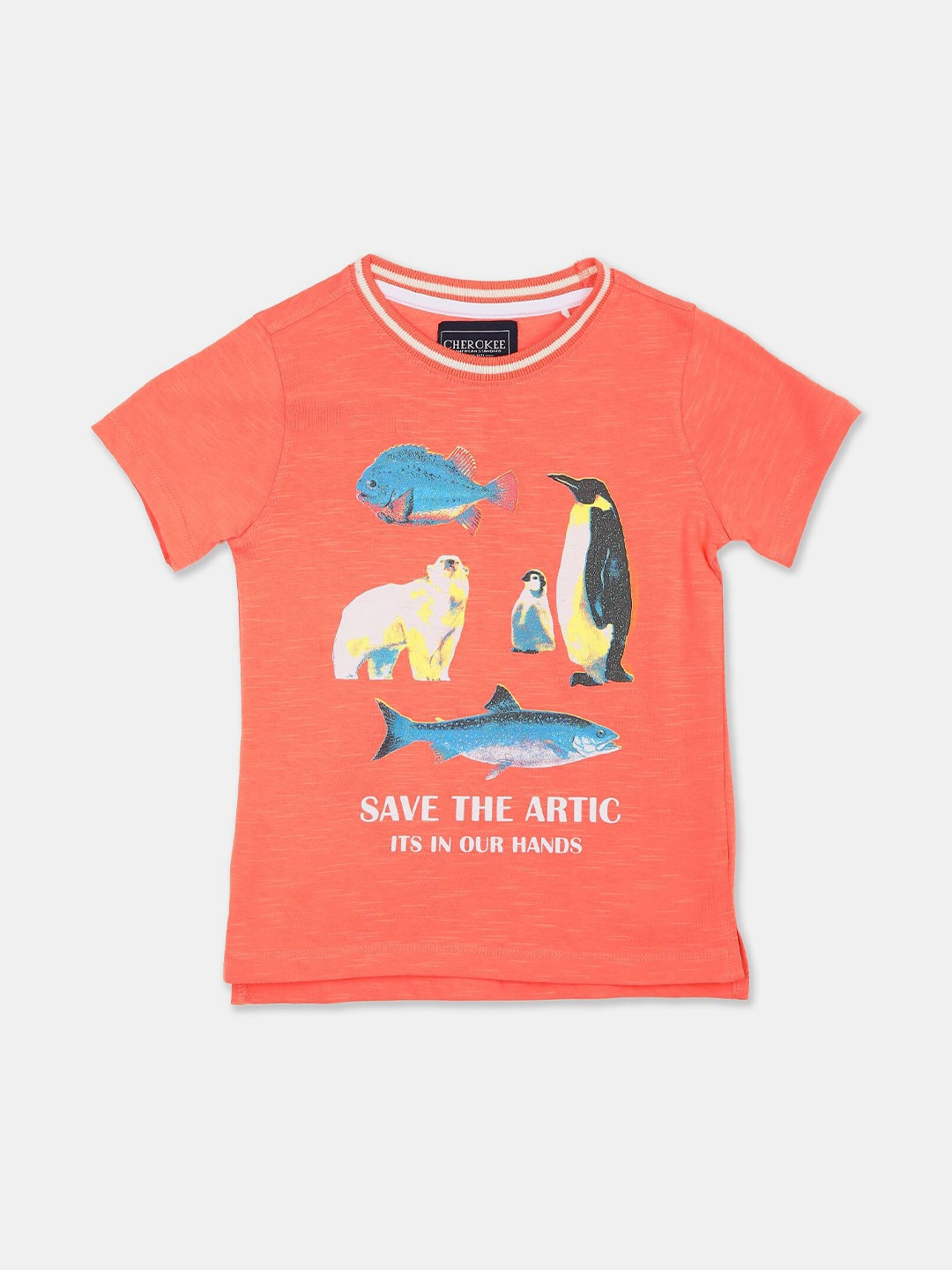 

Cherokee Boys Orange Printed T-shirt