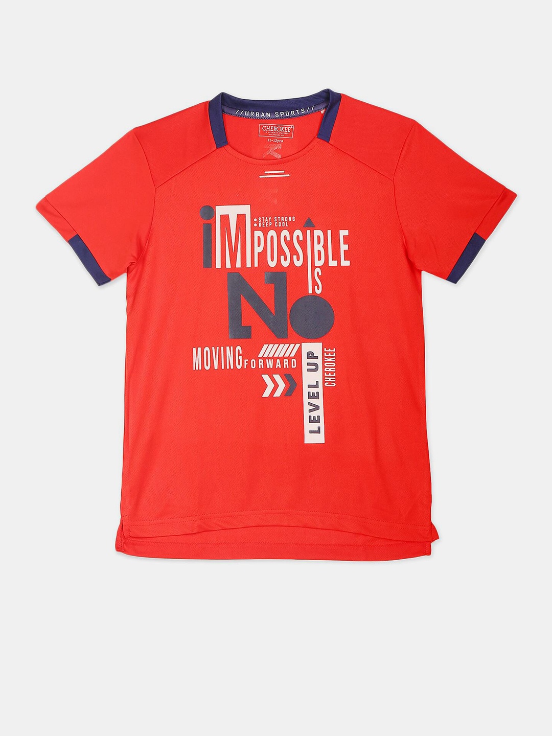 

Cherokee Boys Red Typography Printed Applique T-shirt