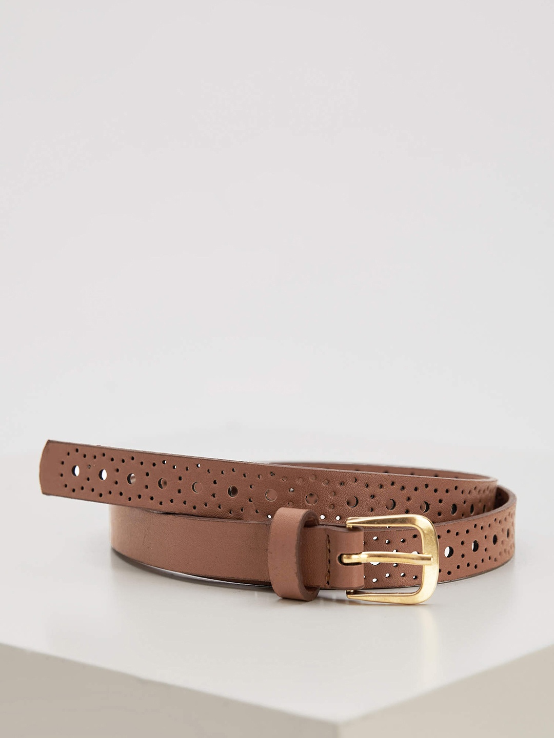

DeFacto Women Brown Laser Cut Textured Belt