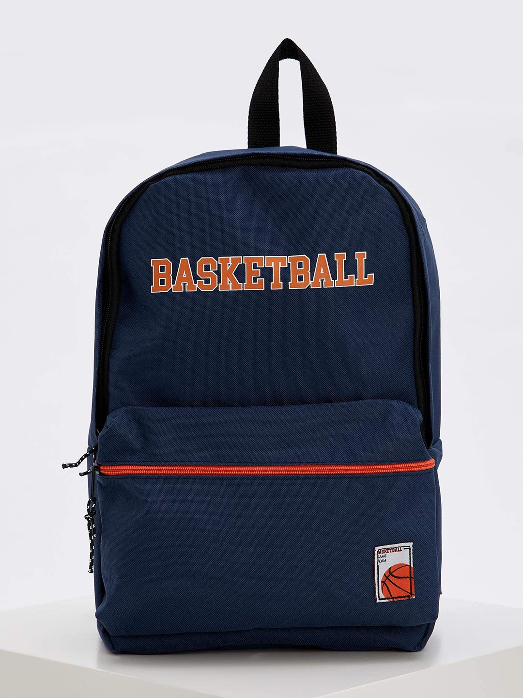 

DeFacto Men Navy Blue & Rust Orange Typography Backpack 11 L