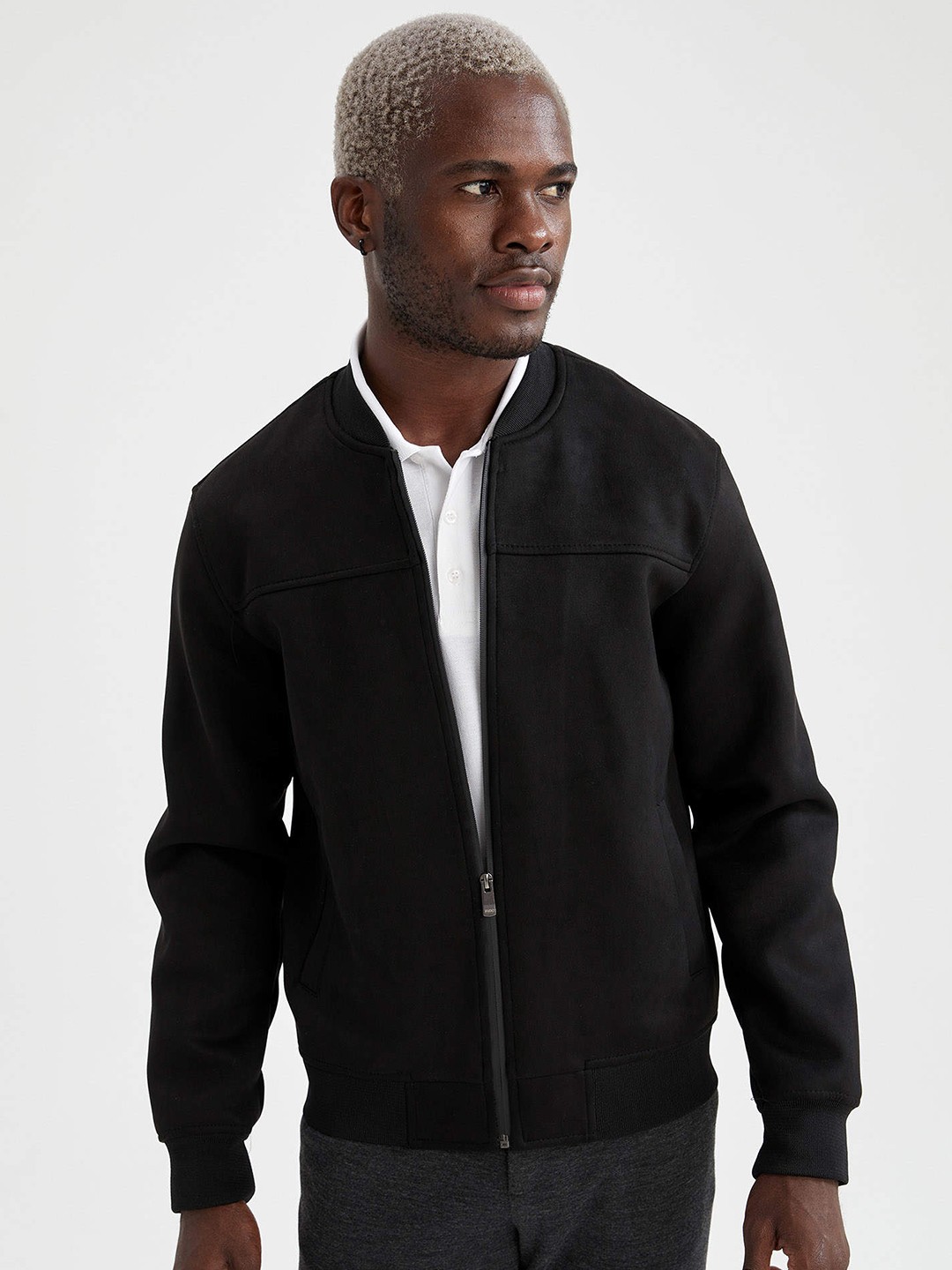 

DeFacto Men Black Solid Tailored Jacket