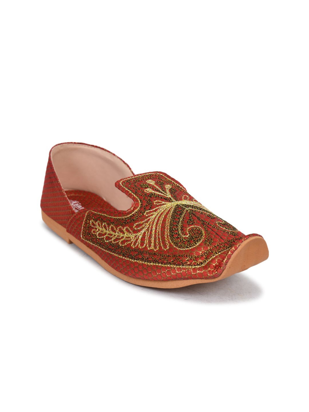 

Ajanta Men Maroon Woven Design Slip-On Sneakers