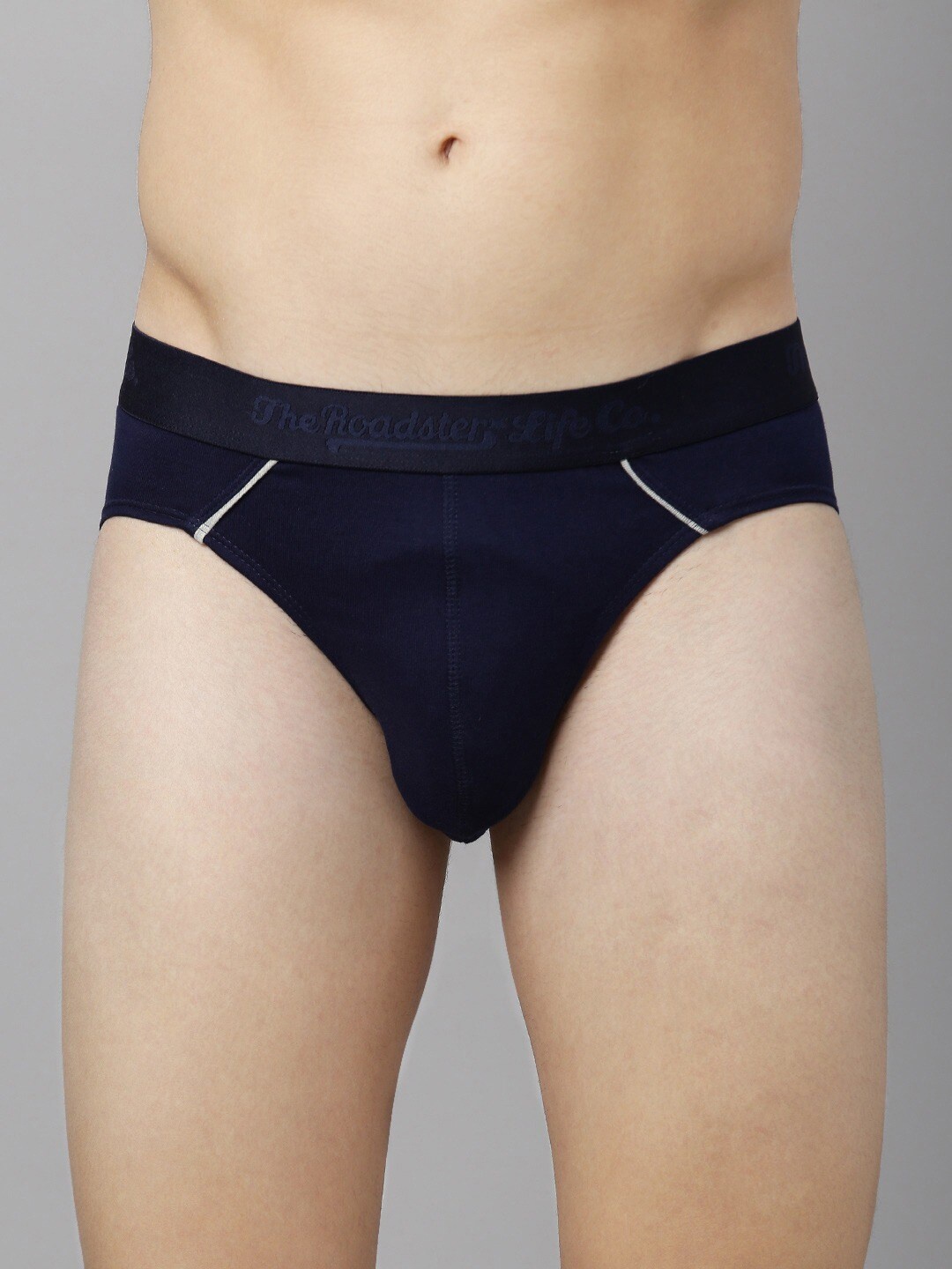 

The Roadster Lifestyle Co Men Navy Blue Solid Basic Briefs