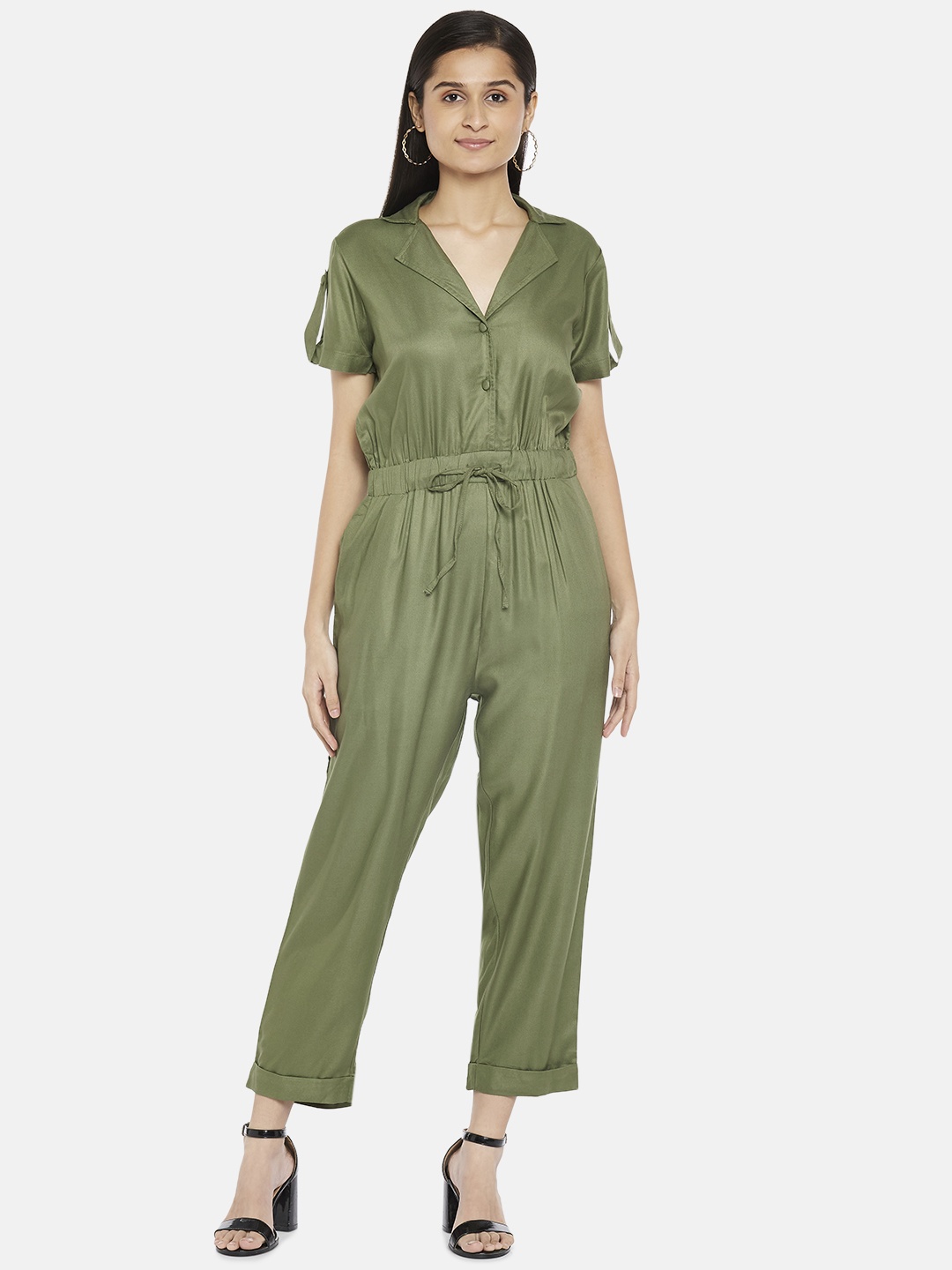 

People Women Basic Jumpsuit, Olive