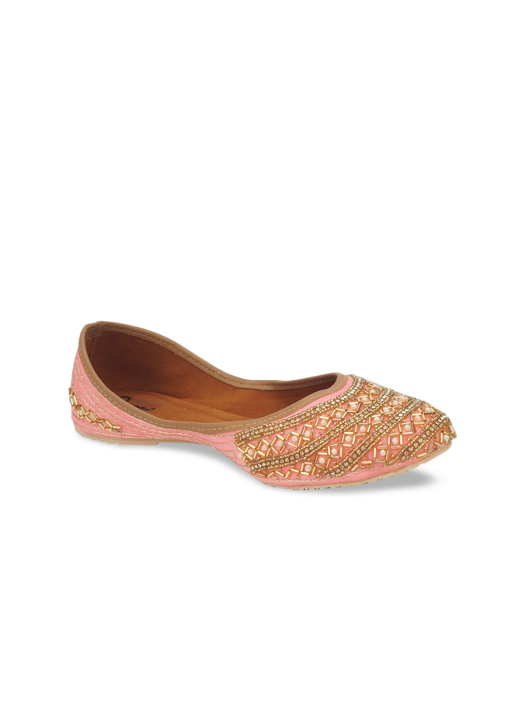 

The Desi Dulhan Women Pink Party Mojaris Flats