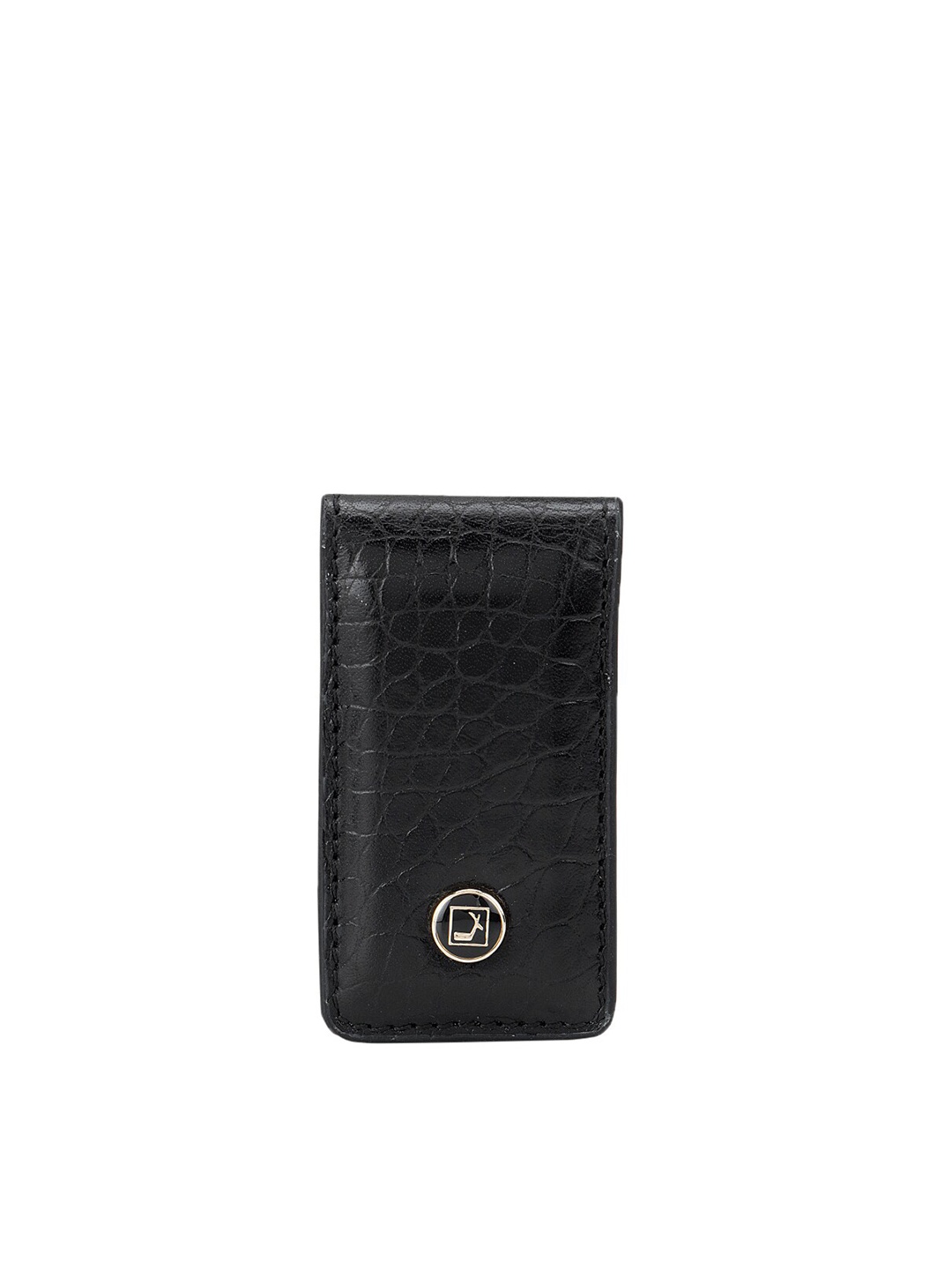 

Da Milano Men Black Textured Leather Money Clip
