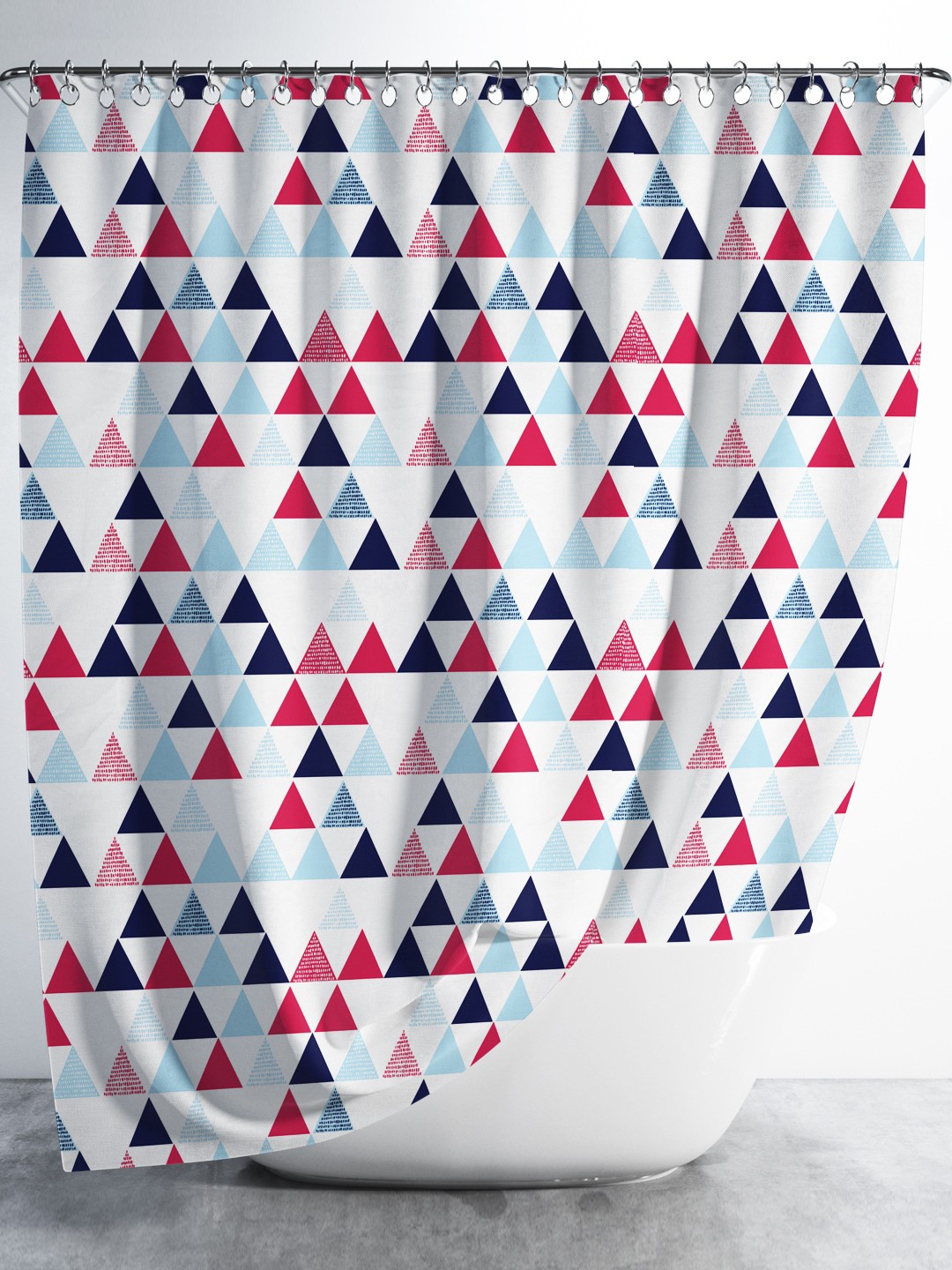 

Aura White & Blue Printed Shower Curtain