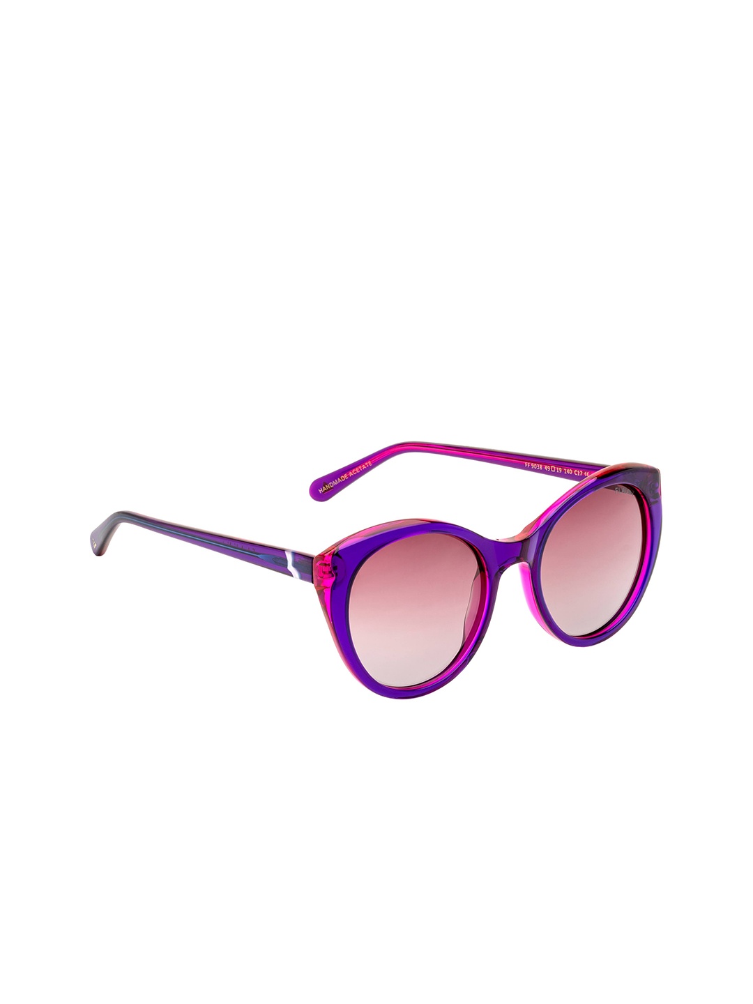 

FEMINA FLAUNT Pink Lens & Purple Cateye Sunglasses with Polarised & UV Protected Lens, Violet
