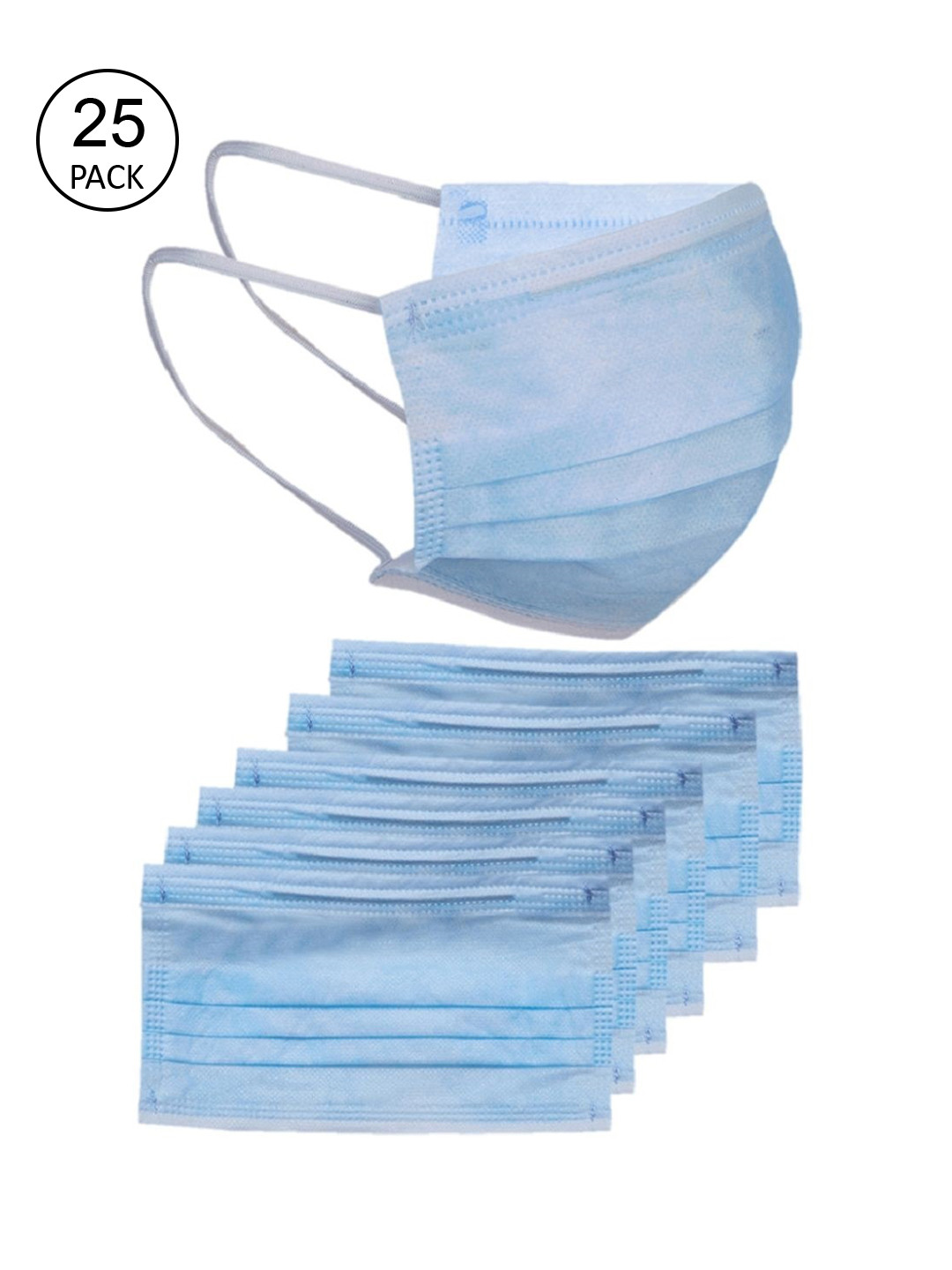 

OOMPH Double Mask Pack of 25 Disposable 3 Ply & 12 KN95 / N95 Masks, Blue
