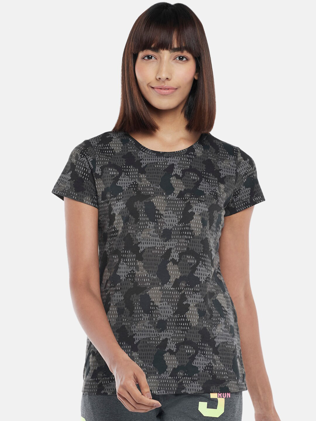 

Ajile by Pantaloons Women Grey Printed T-shirt