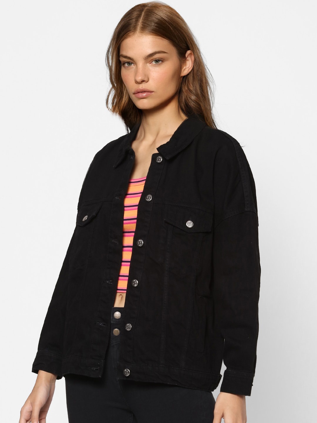 

ONLY Women Black Lightweight Denim Jacket