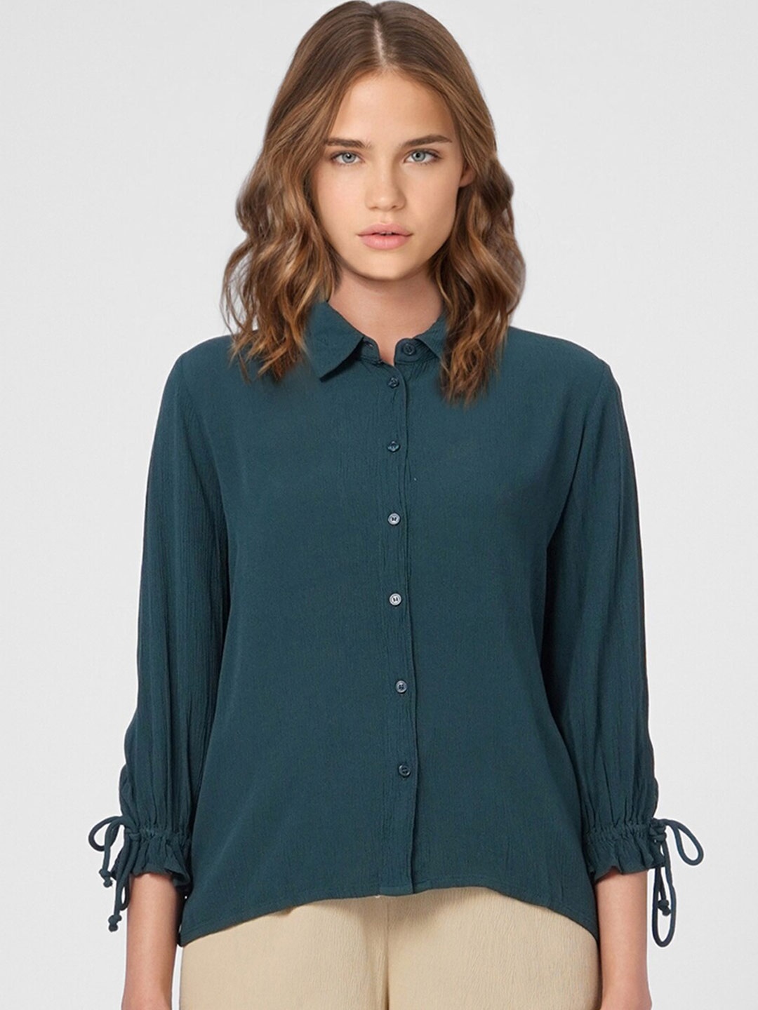

ONLY Women Green Casual Shirt
