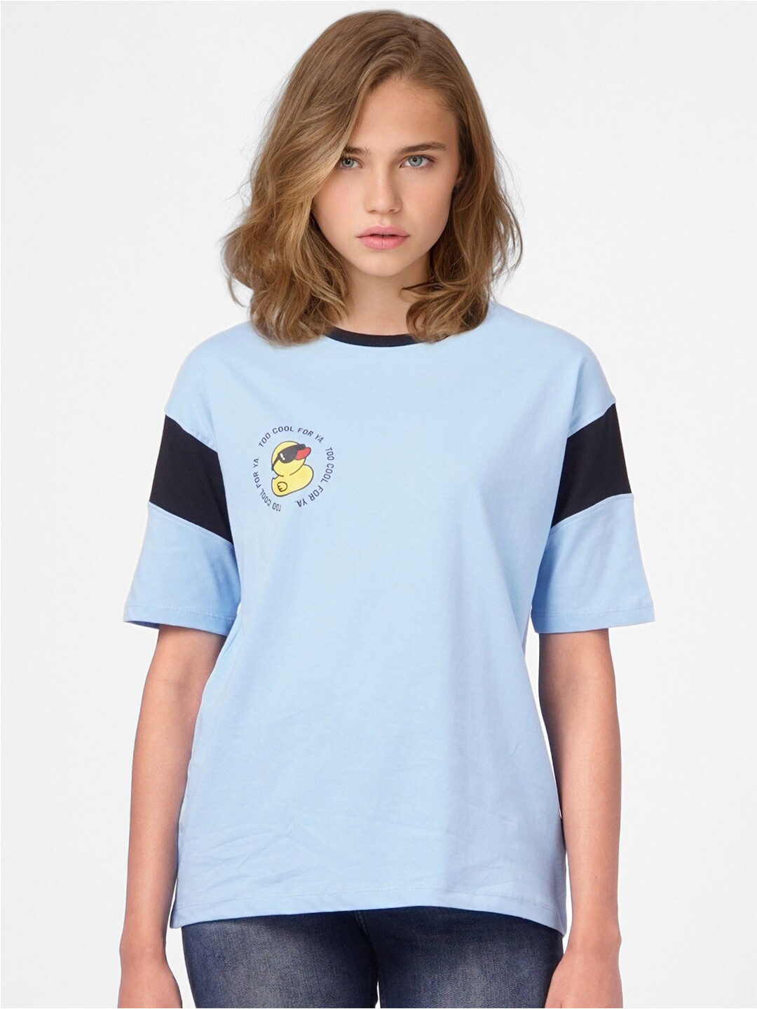 

ONLY Women Blue Applique T-shirt