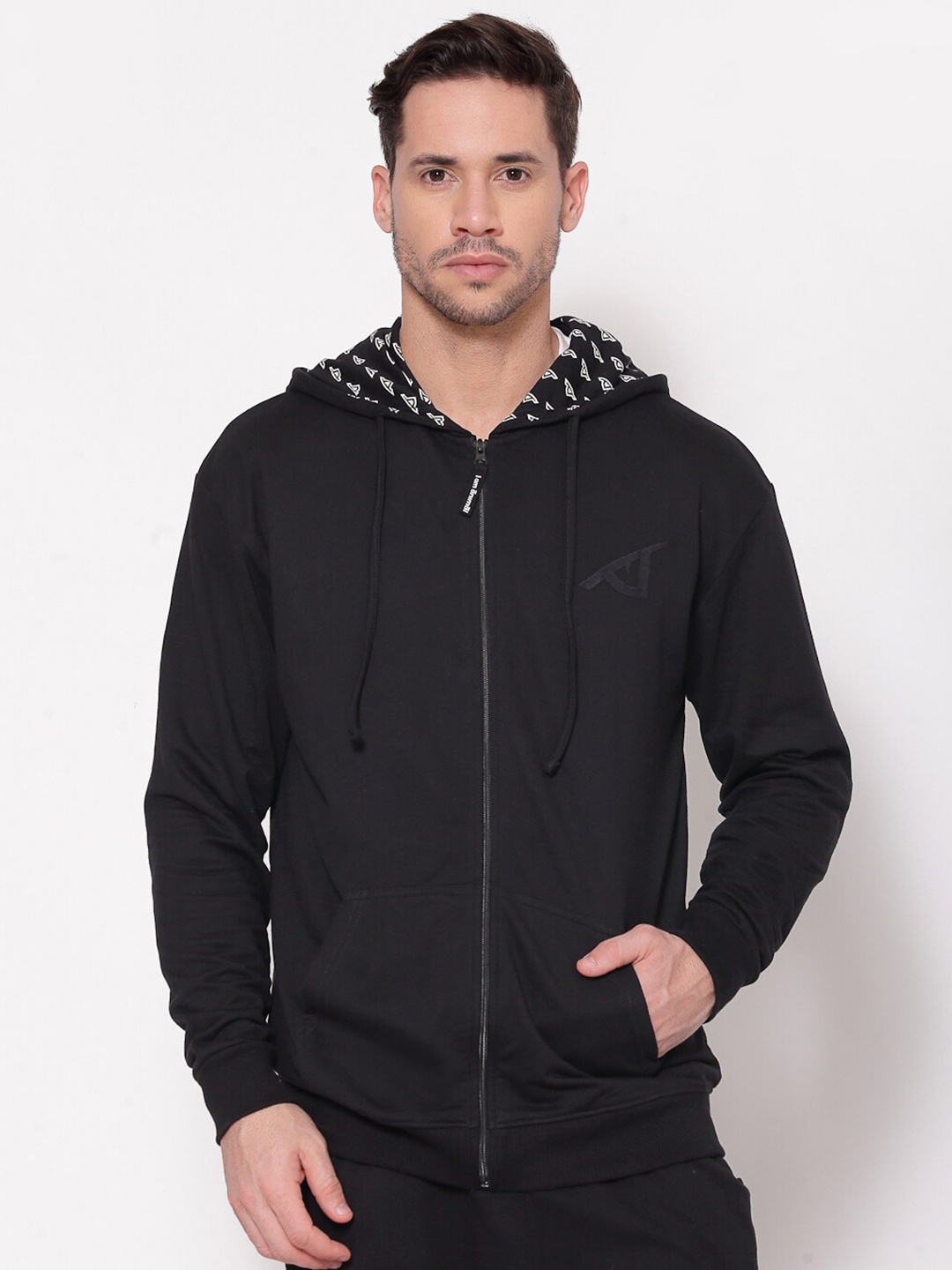 

I Am Animal Men Black Organic Cotton Hooded Neck Freedom Fit Fly Sweatshirt Hoodie