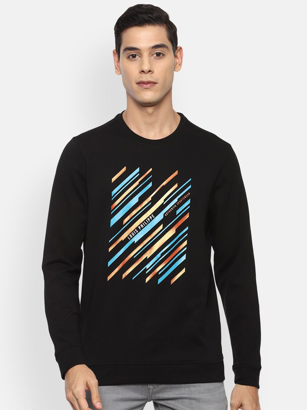 

Louis Philippe Sport Men Black Printed Sweatshirt