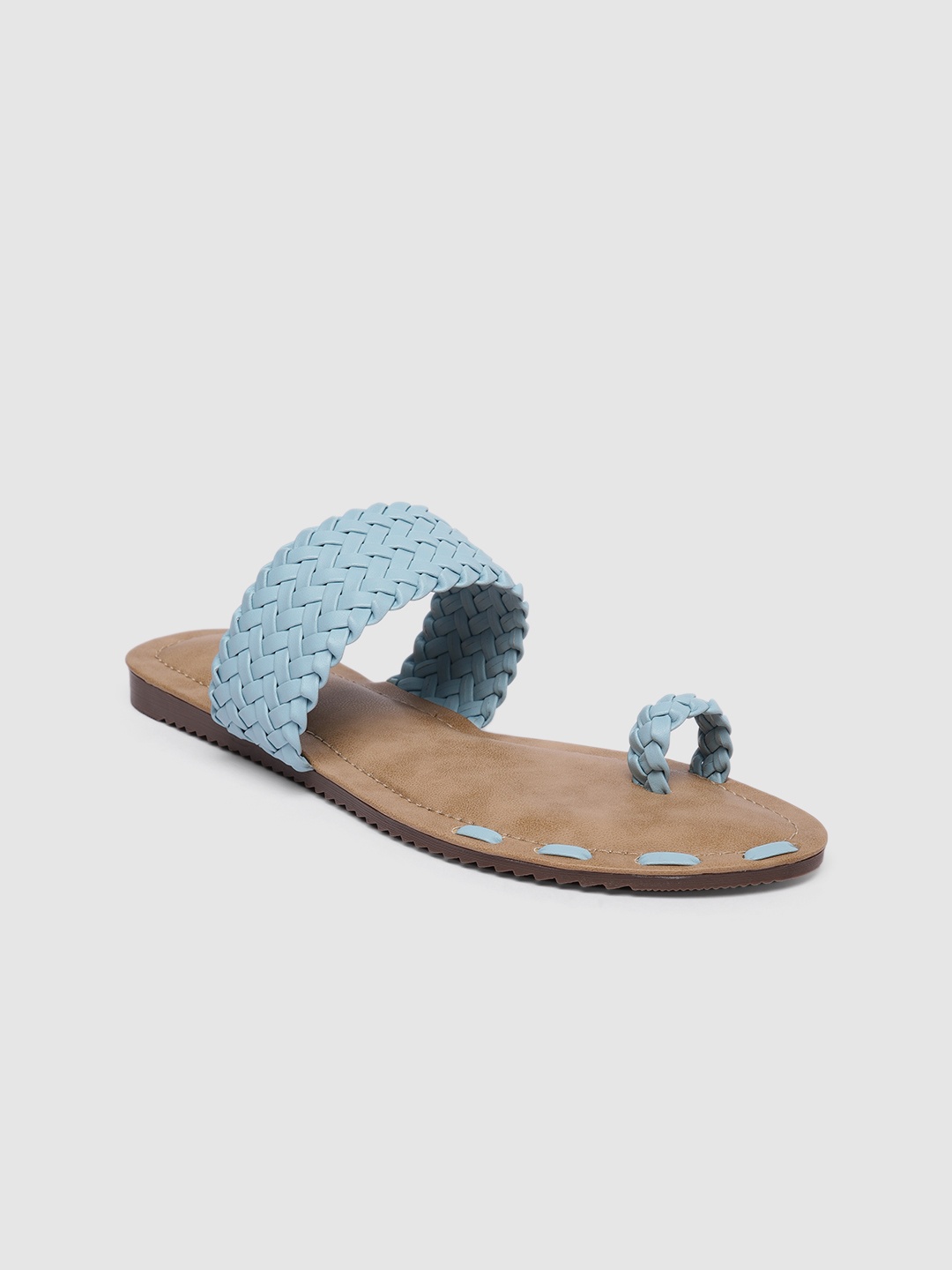 

Inc 5 Women BlueWoven Design One Toe Flats, Blue