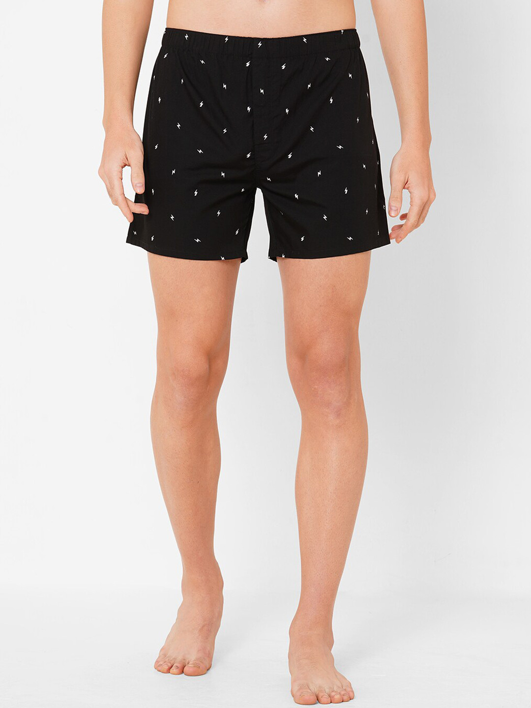 

FiTZ Men Black & White Printed Pure Cotton Boxers SS21SHO1035EBKWH