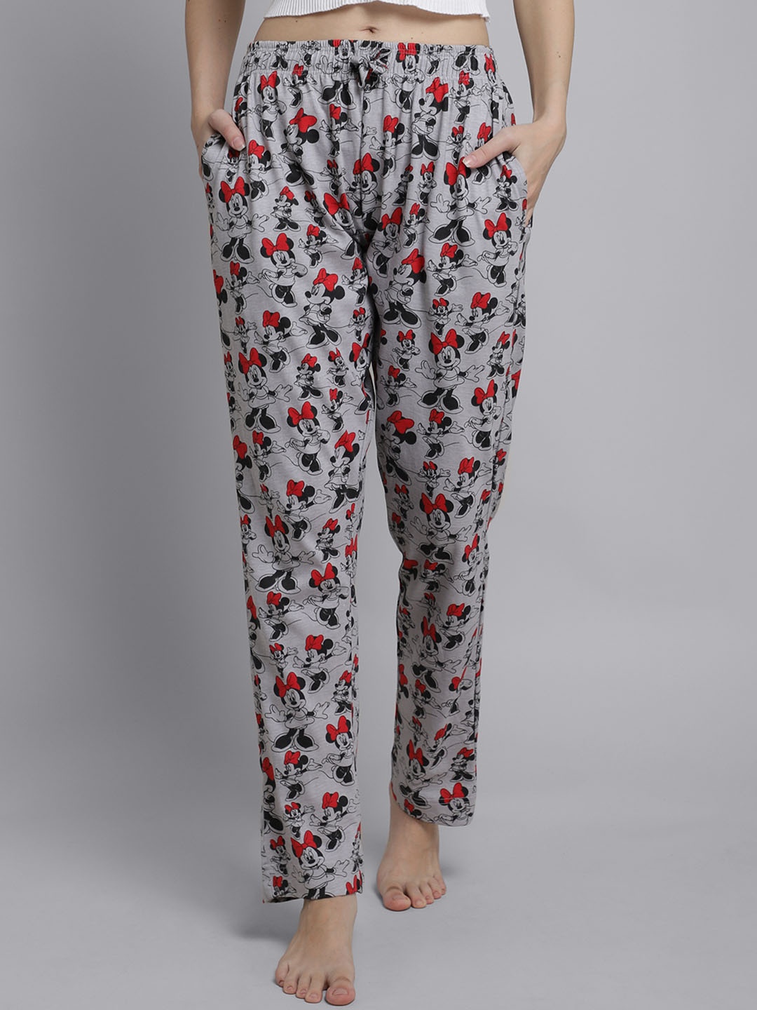 

Free Authority Mickey & Friends Featured Women Grey Printed Cotton Lounge Pants