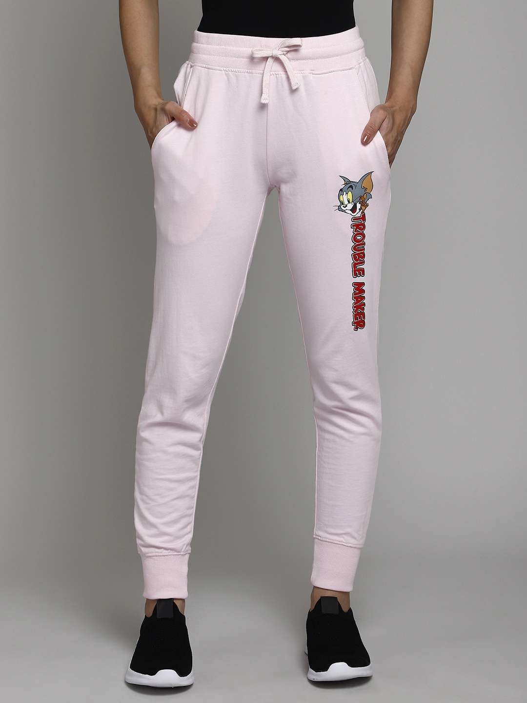 

Free Authority Women Pink Tom & Jerry Printed Pure Cotton Joggers