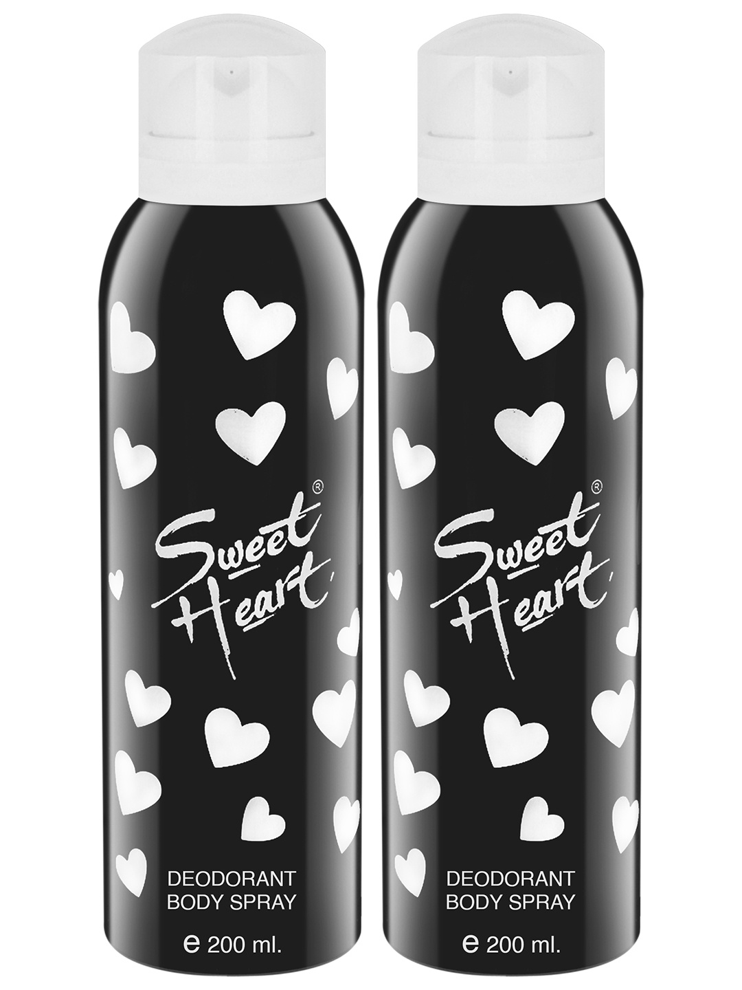 

Sweetheart Black Deodorant Perfumed Bodyspray, 200 ml Each (Pack of 2)