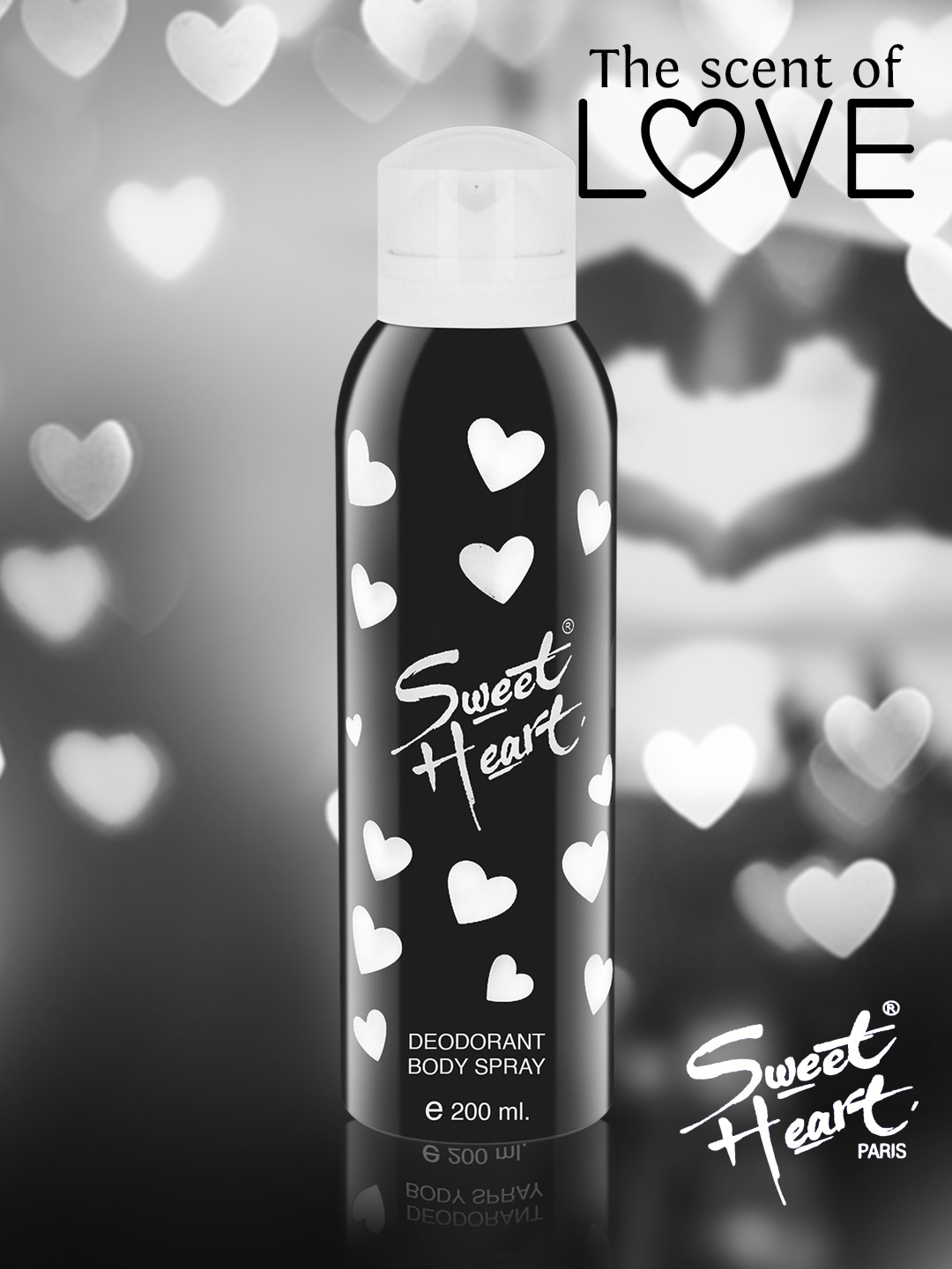 

Sweetheart Unisex Set Of 4 Black Sweet Heart Deodorant 800 ml