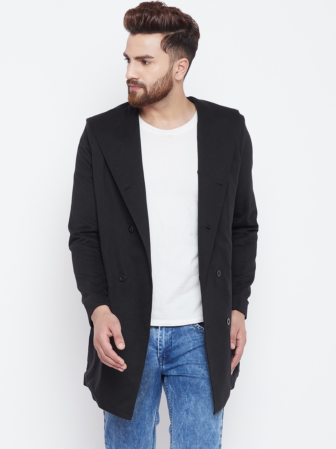 

CHILL WINSTON Men Black Longline Tailored Jacket
