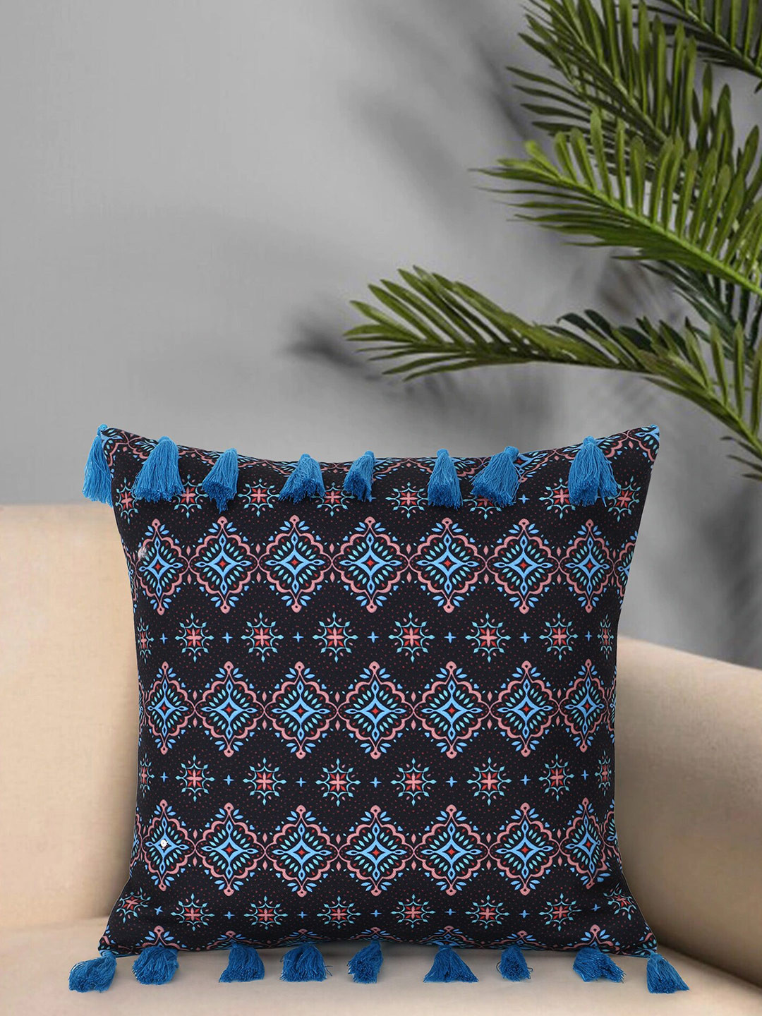 

Mezposh Blue Ethnic Motifs Printed Square Cushion Covers