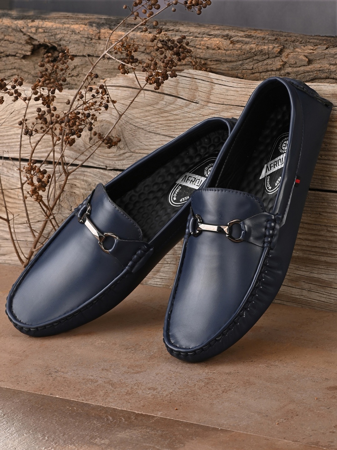 

AfroJack Men Blue Slip-On Sneakers