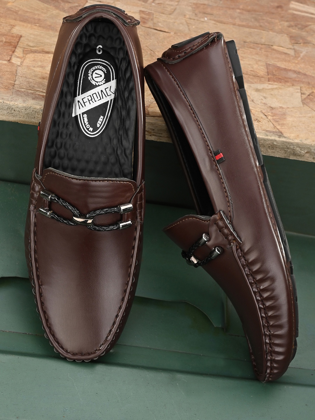 

AfroJack Men Brown Driving Shoes