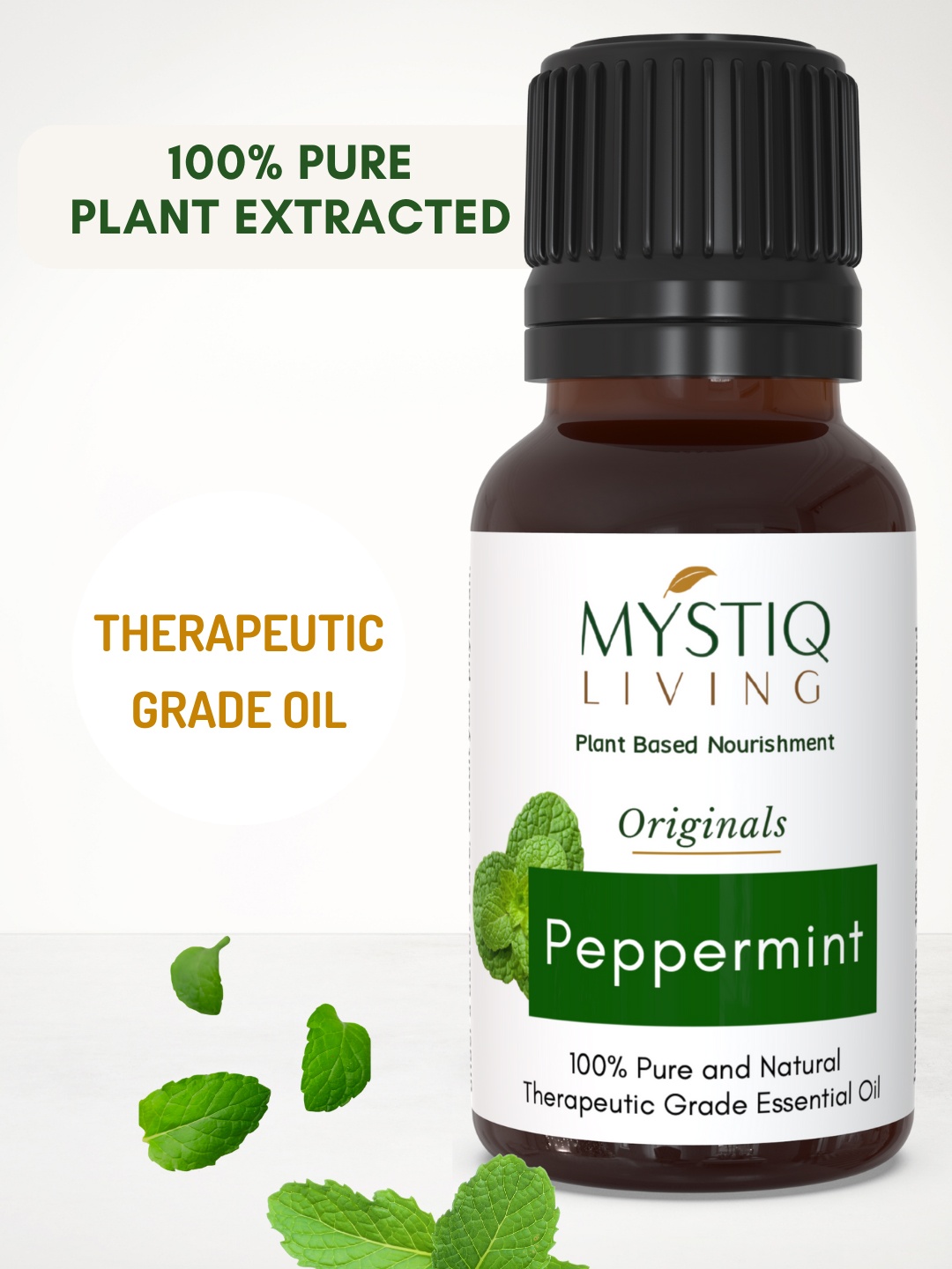 

MYSTIQ LIVING 100% Peppermint Pure Essential Oil For Hair Growth & Dandruff Control -15ml, Na