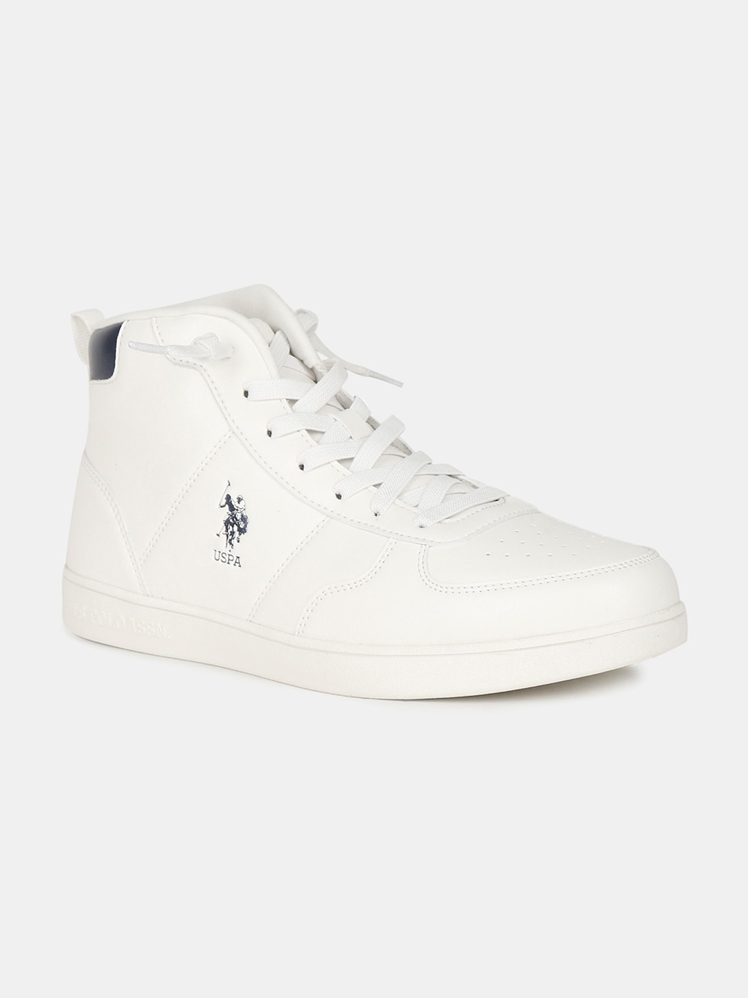 

U S Polo Assn Men Off White Textured PU Sneakers