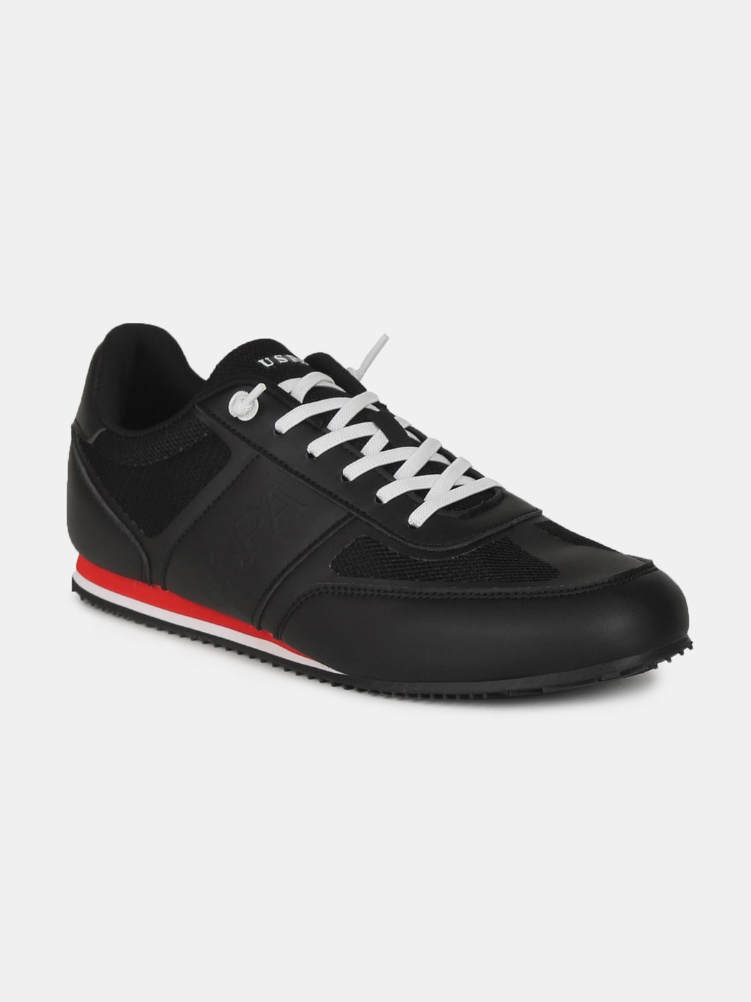 

U S Polo Assn Men Black PU Sneakers
