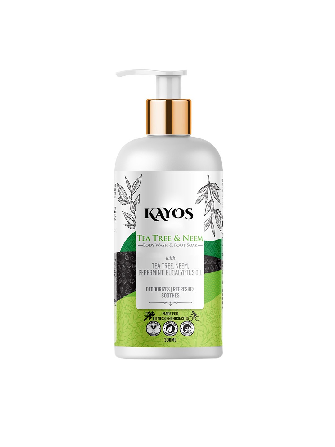 

KAYOS Tea Tree & Neem Body Wash & Foot Soak 300ml, Grey melange