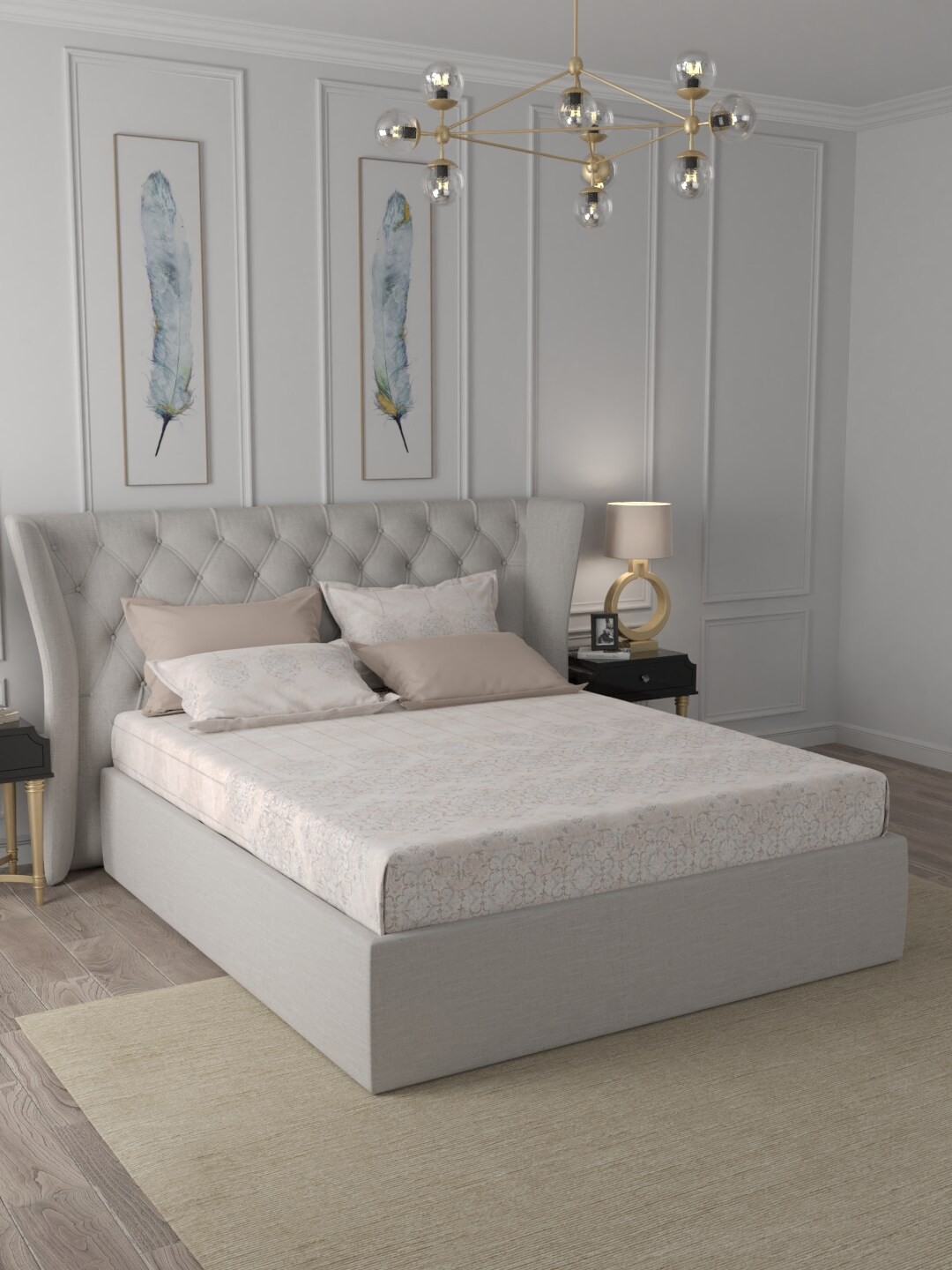

Trident Unisex Cream Ethnic Motifs 300 TC 1 King Bedsheet with 2 Pillow Covers