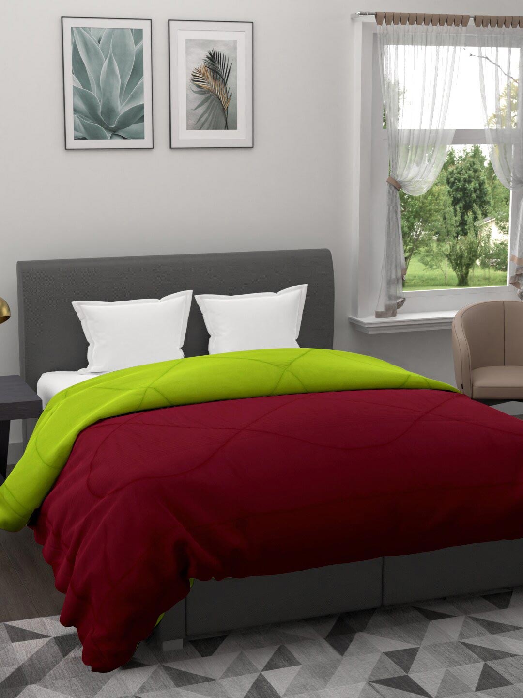 

Clasiko Red & Green Mild Winter 233 GSM Double Bed Comforter