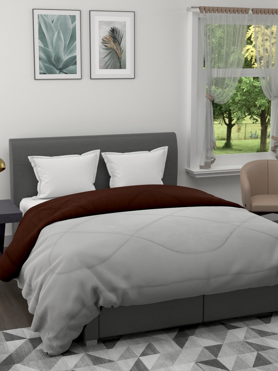 

Clasiko Grey & Brown Mild Winter 233 GSM Double Bed Comforter