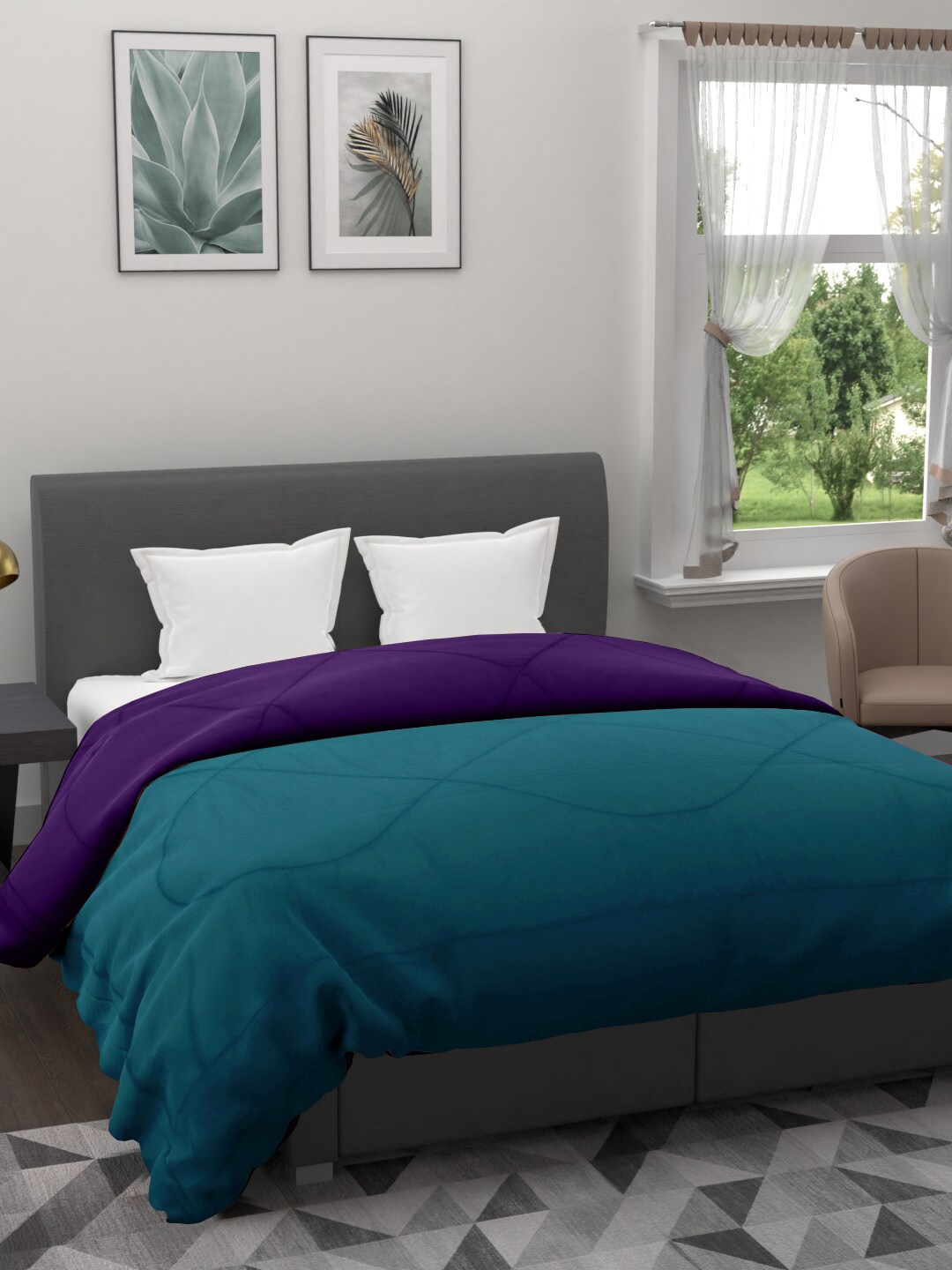 

Clasiko Blue & Purple Mild Winter 233 GSM Double Bed Comforter
