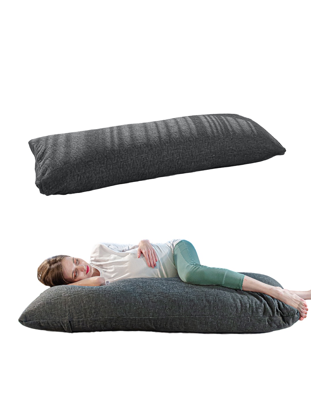 

The White Willow Grey Solid Memory Foam Half Body Multipurpose Therapedic Pillow