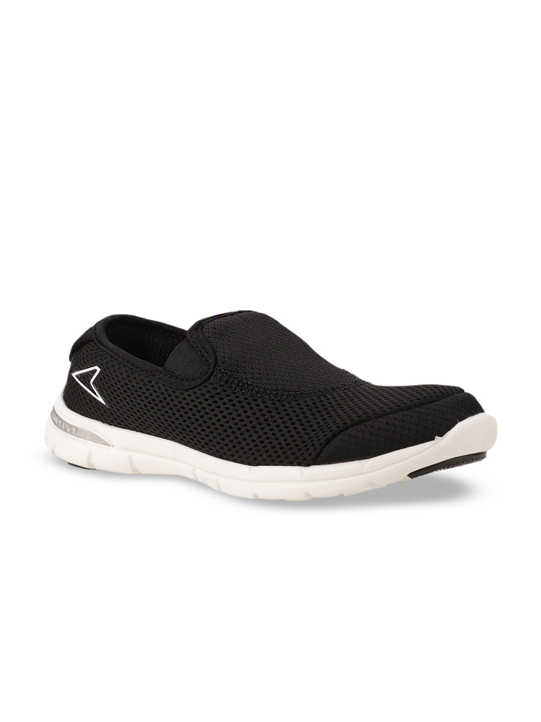 

Power Women Black Woven Design Slip-On Sneakers