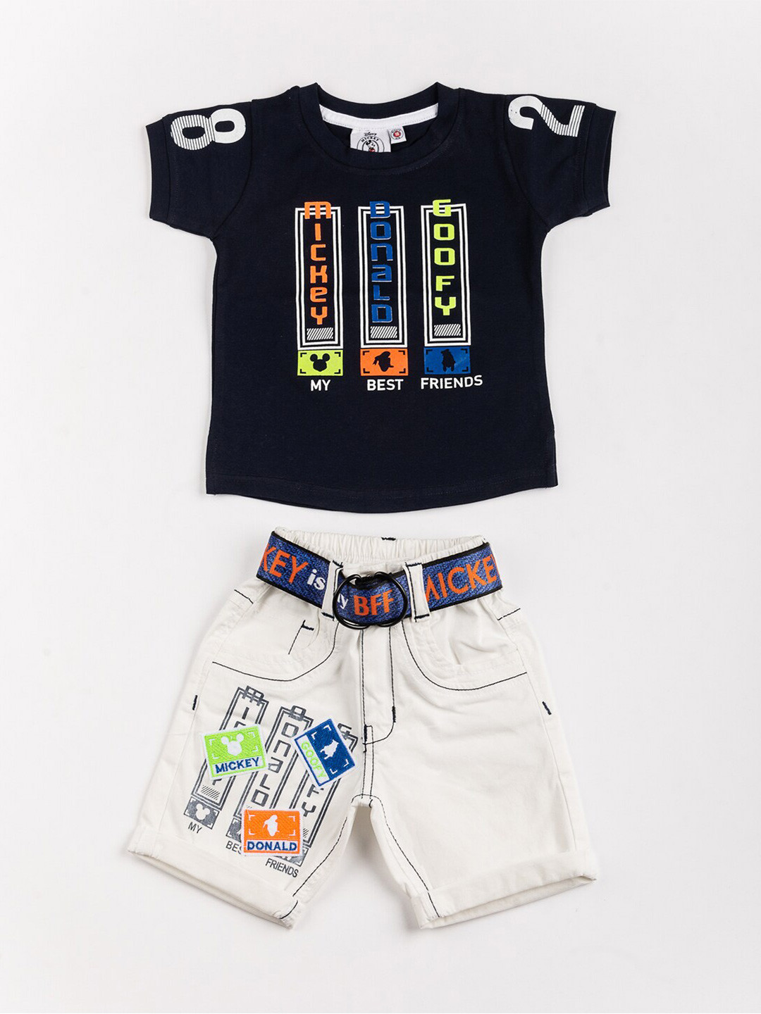 

BFF Boys Black & White Printed T-shirt with Capris
