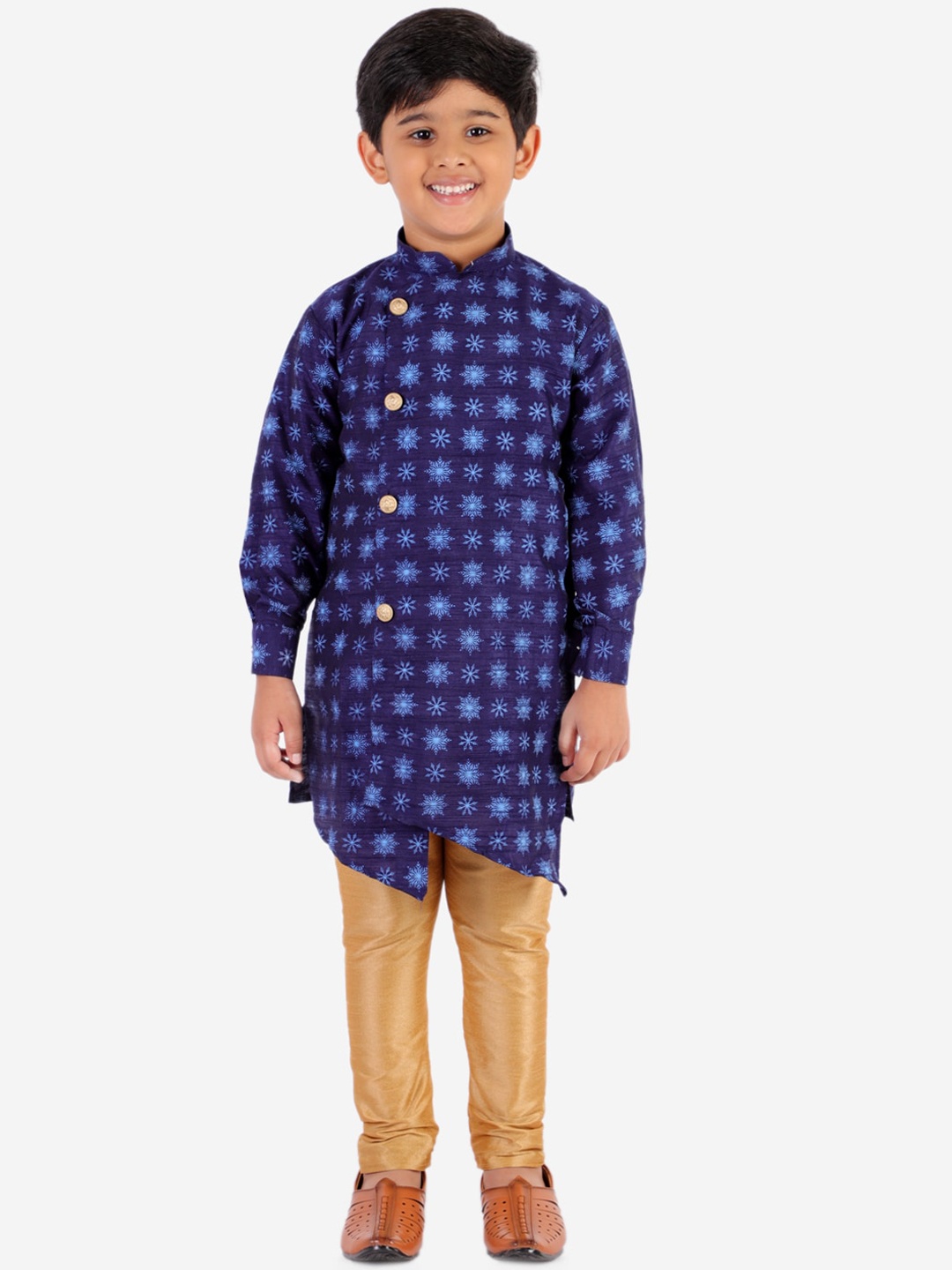 

Pro-Ethic STYLE DEVELOPER Boys Blue Printed Kurta with Churidar