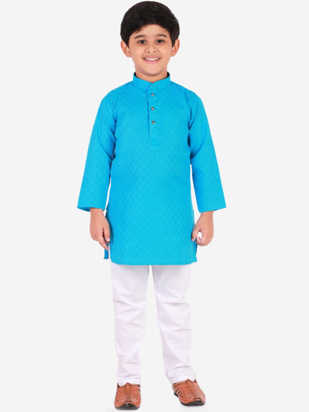 

Pro-Ethic STYLE DEVELOPER Boys Turquoise Blue Kurta with Pyjamas