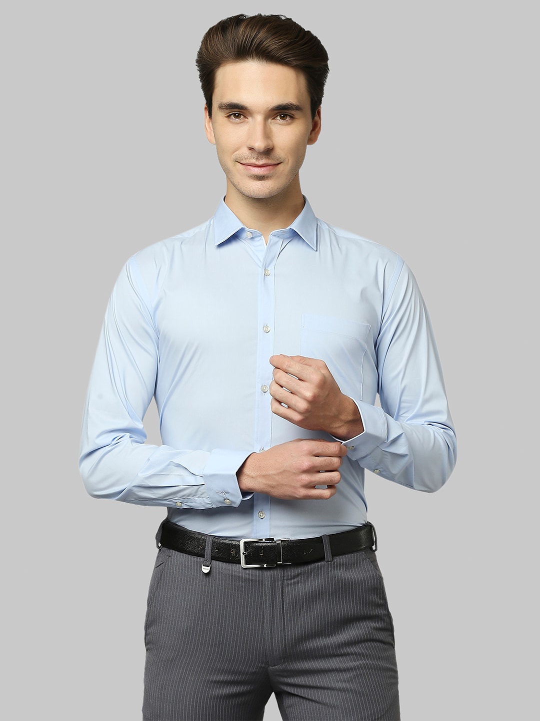 

Park Avenue Men Grey Slim Fit Formal Shirt