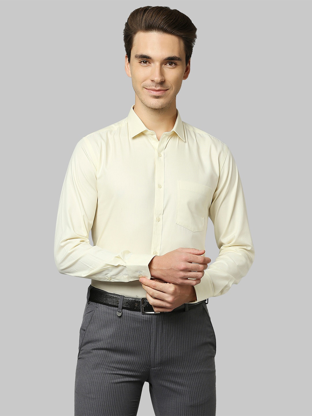 

Park Avenue Men Yellow Slim Fit Formal Shirt