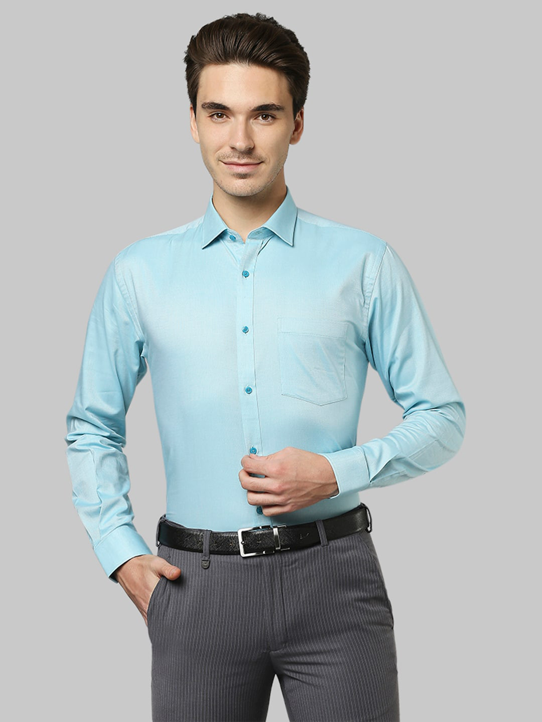 

Park Avenue Men Green Slim Fit Formal Shirt