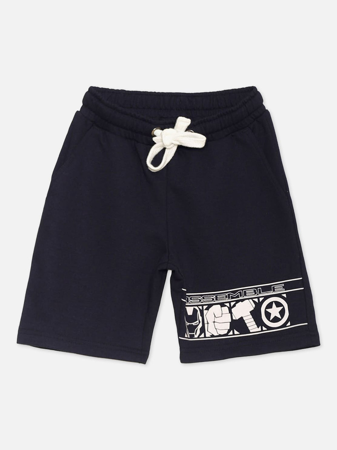 

Kids Ville Boys Navy Blue Avengers Printed Shorts