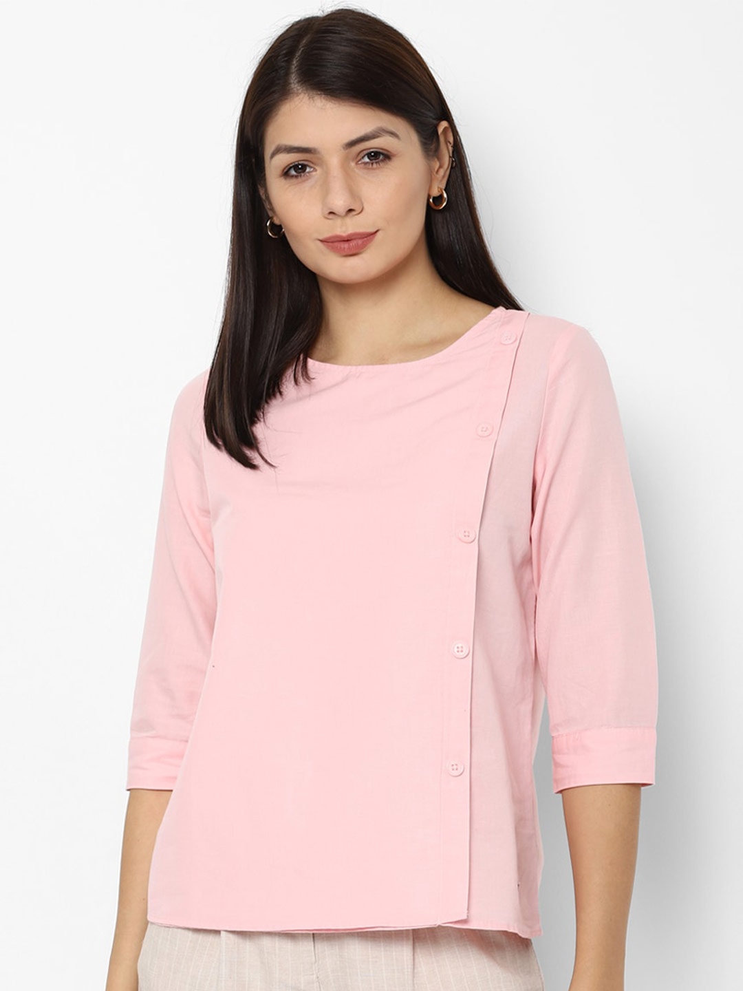 

Allen Solly Woman Pink Button Detail Top