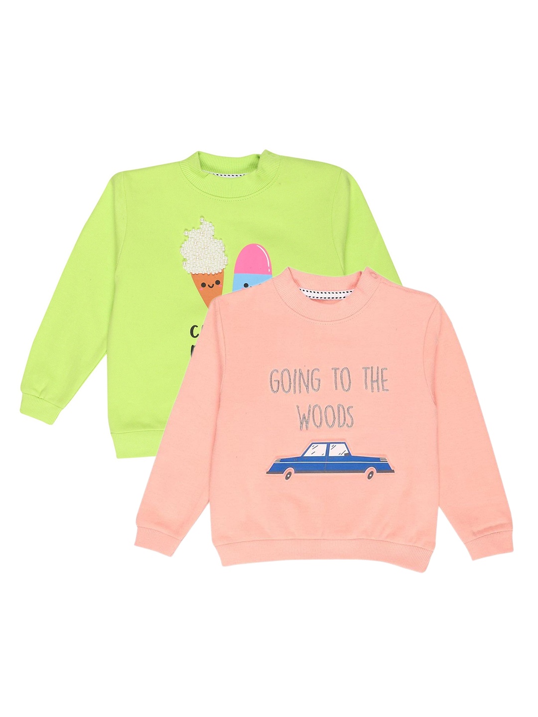 

The Mom Store Set Of 2 Unisex Kids Multicoloured Printed Sweatshirt, Multi