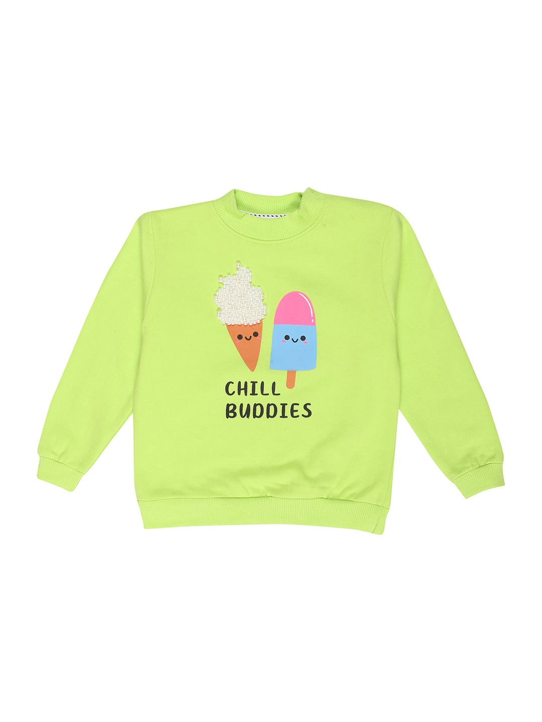 The Mom Store Kids Green Printed Sweatshirt